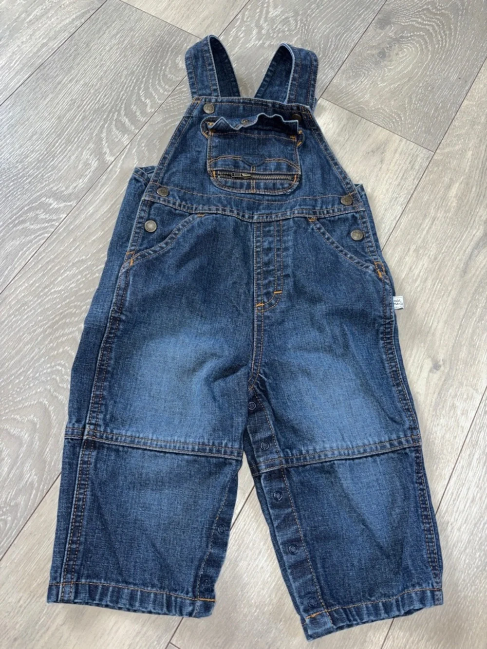 Old Navy Infant Dark Blue Denim Overalls - Picture 1 of 4
